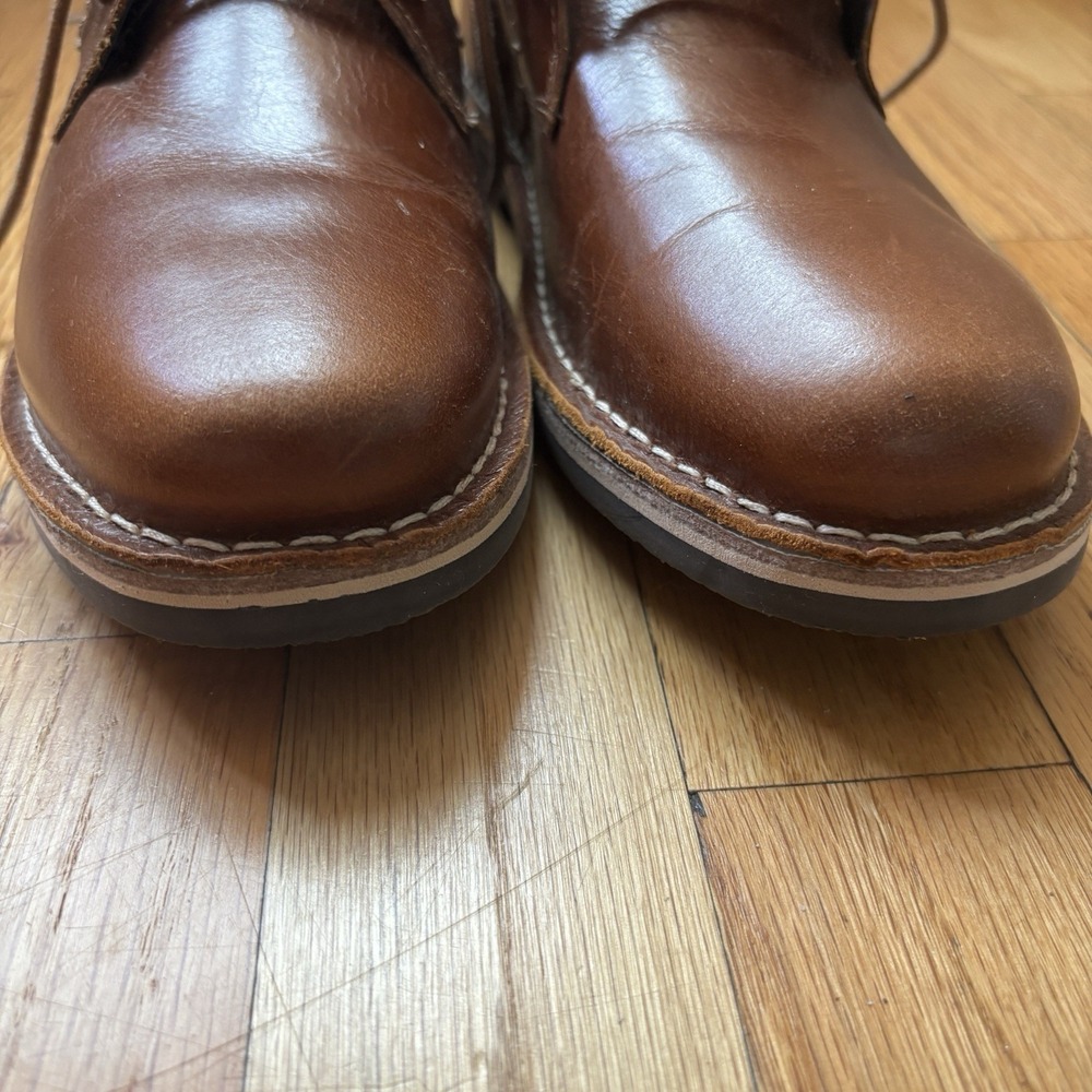 Steve Madden Harken Boys Cognac Leather Lace & Zip Up Sz 7B Chukka Boot - Picture 10 of 13